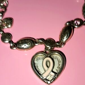 Brighton Pink and Silver Bracelet with Heart Charm